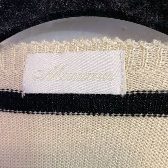 Wool blend Preppy Striped Knitted Shawl Elegant Warm Wrap Long S… - Picture 6 of 7